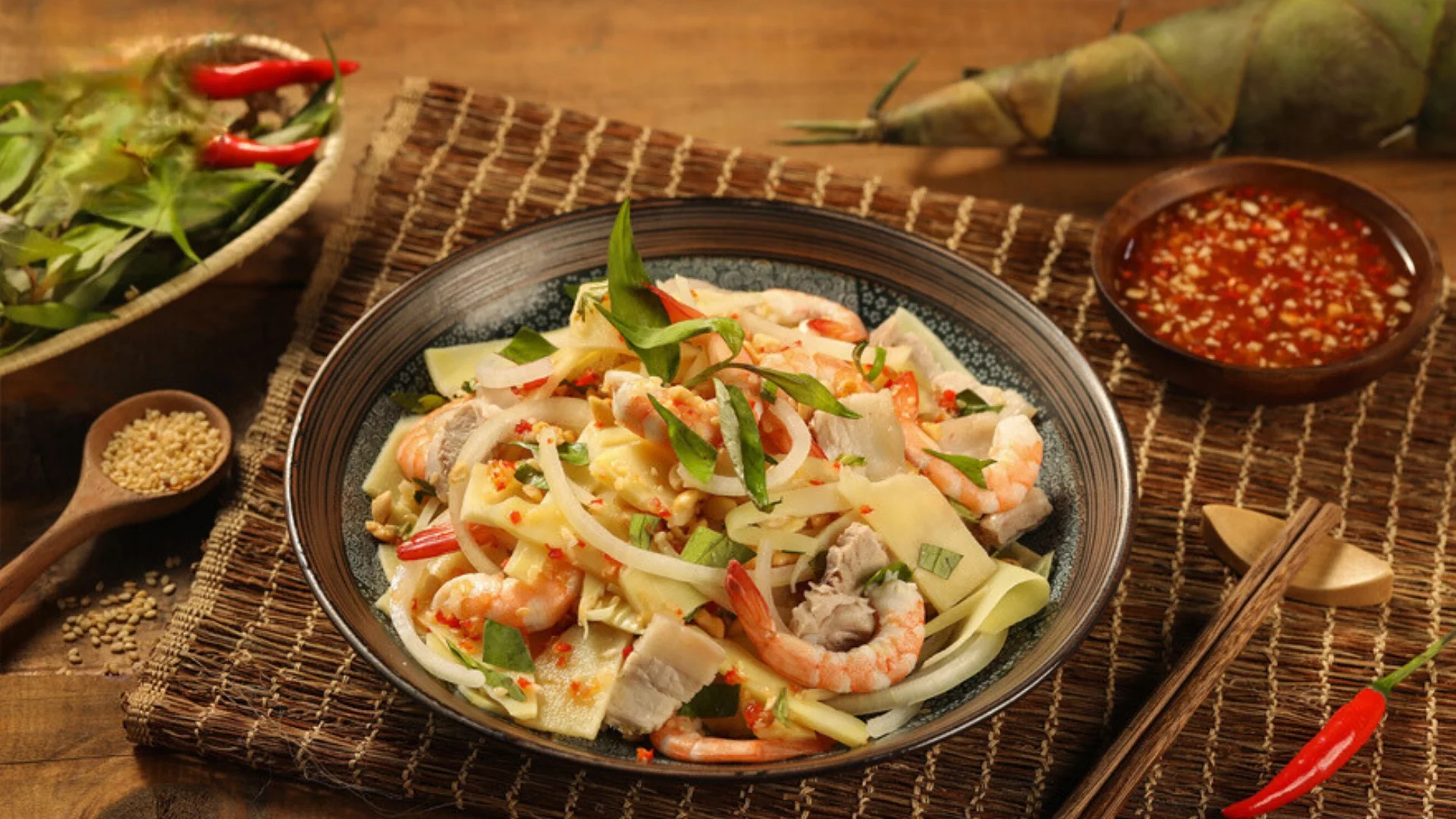 Nộm Măng Tôm Thịt thơm ngon, đơn giản tại nhà